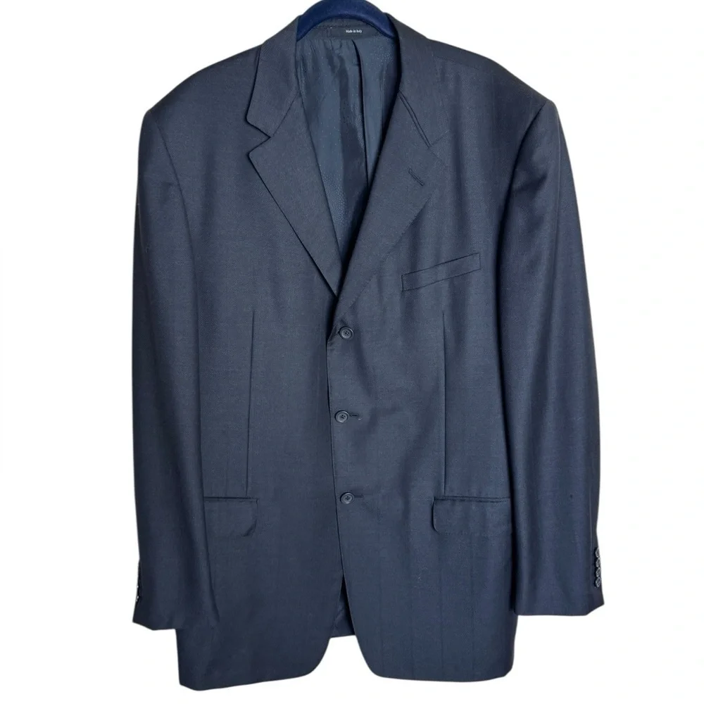 Gianni Versace Wool Sportscoat Blazer Black men size IT 56 US 46